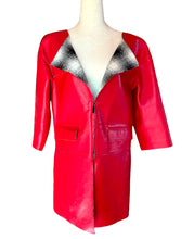 Load image into Gallery viewer, CHANEL FIRE ENGINE RED LAMBSKIN SILK LINED RUNWAY JACKET 2013 SPRING