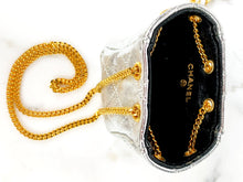 Load image into Gallery viewer, CHANEL MICRO MINI METALLIC SILVER LAMBSKIN VINTAGE BAG NEW WITH TAGS