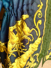 Load image into Gallery viewer, HERMÈS 1991 COSMOS SILK TWILL RUNWAY VINTAGE SCARF BOMBER PARKA HOODED JACKET