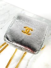Load image into Gallery viewer, CHANEL MICRO MINI METALLIC SILVER LAMBSKIN VINTAGE BAG NEW WITH TAGS