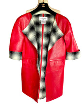 Load image into Gallery viewer, CHANEL FIRE ENGINE RED LAMBSKIN SILK LINED RUNWAY JACKET 2013 SPRING