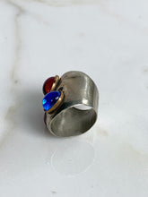 Load image into Gallery viewer, FABRICE PARIS RING JEWELRY CABOCHON STONES VINTAGE 1980s