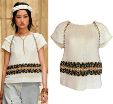 Load image into Gallery viewer, CHANEL 2018 CRUISE GREECE BEADED EMBROIDERY TWEED TOP JACKET NEW