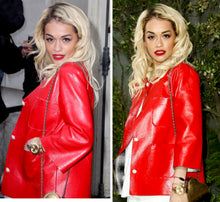 Load image into Gallery viewer, CHANEL FIRE ENGINE RED LAMBSKIN SILK LINED RUNWAY JACKET 2013 SPRING