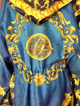 Load image into Gallery viewer, HERMÈS 1991 COSMOS SILK TWILL RUNWAY VINTAGE SCARF BOMBER PARKA HOODED JACKET