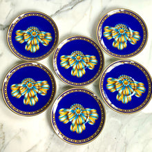 Load image into Gallery viewer, SET/6 HERMES COCARDE DE SOIE TEA COFFEE BREAKFAST CUP SAUCER SET 80s LIMOGES NEW