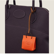 Load image into Gallery viewer, HERMÈS ORANGE MILO LEATHER SHOPPING BAG CHARM