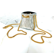 Load image into Gallery viewer, CHANEL MICRO MINI METALLIC SILVER LAMBSKIN VINTAGE BAG NEW WITH TAGS