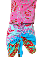Load image into Gallery viewer, LEONARD PARIS NEON SEXY TOP RUCHED RIVIERA MINI DRESS TUNIC