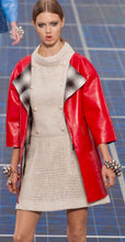 Load image into Gallery viewer, CHANEL FIRE ENGINE RED LAMBSKIN SILK LINED RUNWAY JACKET 2013 SPRING