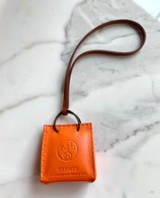 Load image into Gallery viewer, HERMÈS ORANGE MILO LEATHER SHOPPING BAG CHARM