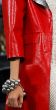 Load image into Gallery viewer, CHANEL FIRE ENGINE RED LAMBSKIN SILK LINED RUNWAY JACKET 2013 SPRING