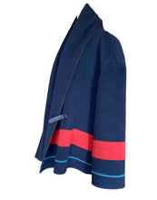 Load image into Gallery viewer, HERMÈS LUXURIOUS NEW NAVY RED BABY BLUE CASHMERE JACKET COAT $5900