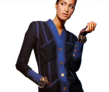 Load image into Gallery viewer, CHANEL ICONIC BLUE JEAN DENIM TWEED 1991 - 1992 AUTUMN RUNWAY JACKET AND SKIRT SET SUIT