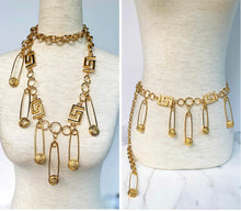 Load image into Gallery viewer, SAFETY PIN BELT NECKLACE 1990s