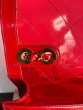 Load image into Gallery viewer, CHANEL 1995 RED PATENT PVC RUNWAY MAXI JUMBO VINTAGE BAG
