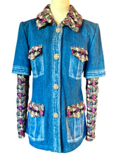 Load image into Gallery viewer, CHANEL 2016 AUTUMN DENIM JEAN TWEED JACKET RUNWAY
