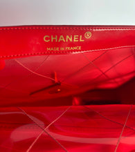 Load image into Gallery viewer, CHANEL 1995 RED PATENT PVC RUNWAY MAXI JUMBO VINTAGE BAG
