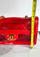 Load image into Gallery viewer, CHANEL 1995 RED PATENT PVC RUNWAY MAXI JUMBO VINTAGE BAG

