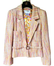 Load image into Gallery viewer, CHANEL 2001 LESAGE PINK TWEED JACKET BELT w/ EXTRAVAGANT COCO LINING
