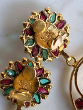 Load image into Gallery viewer, CHANEL RARE GRIPOIX MASSIVE 1994 MUGHAL &quot;DANCING&quot; DANGLE HOOP EARRINGS
