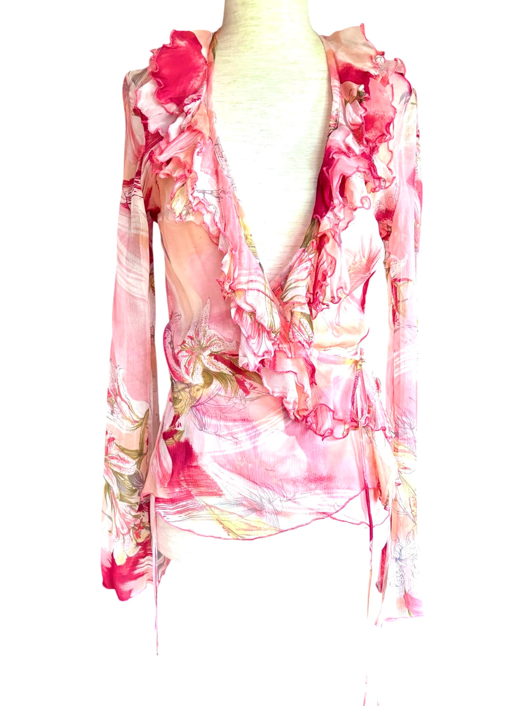 BLUMARINE ANNA MOLINARI VINTAGE 2000s SILK CHIFFON BLOUSE