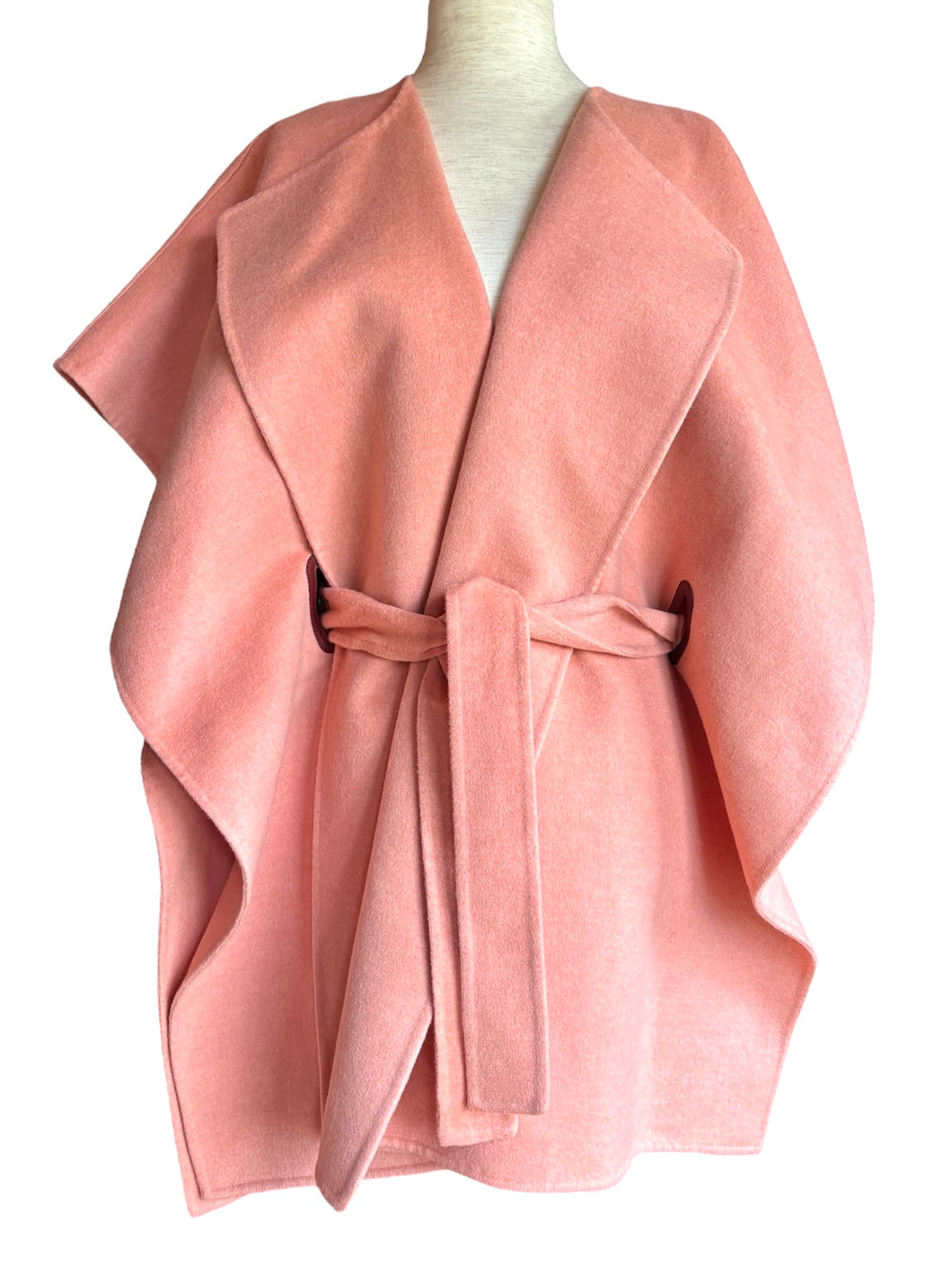 HERMÈS BABY CASHMERE PONCHO CAPE JACKET LAMBSKIN PINK PEACH NEW WITH TAGS