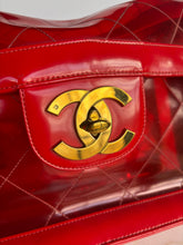 Load image into Gallery viewer, CHANEL 1995 RED PATENT PVC RUNWAY MAXI JUMBO VINTAGE BAG
