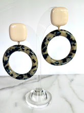 Load image into Gallery viewer, FRANCINE BRAMLI PARIS LEOPARD TORTOISE RESIN CLIP ON HOOPS
