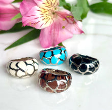 Load image into Gallery viewer, ANGELIQUE DE PARIS RESIN LEOPARD SAFARI STERLING SILVER RING
