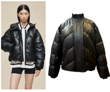 Load image into Gallery viewer, HERMES BLACK LEATHER PUFFER DOWN JACKET COAT $16,000 NEW TAGS
