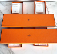 Load image into Gallery viewer, HERMES SET OF 2 FESTIVAL DES AMAZONES BANDANA SILK LEATHER FRINGE TWILLY BARENIA
