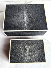 Load image into Gallery viewer, SHAGREEN GALUCHAT STINGRAY SET OF 2 VINTAGE BOXES ART DECO STYLE
