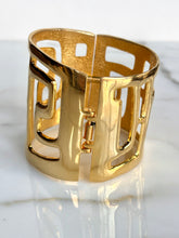 Load image into Gallery viewer, FRENCH 1980s RARE GOLD TONE BRACELET CUFF
