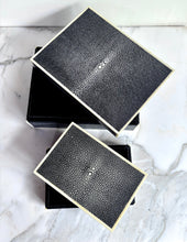 Load image into Gallery viewer, SHAGREEN GALUCHAT STINGRAY SET OF 2 VINTAGE BOXES ART DECO STYLE
