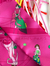 Load image into Gallery viewer, HERMES SILK FRINGED TWILLY PINK EX-LIBRIS LES PARISIENNES
