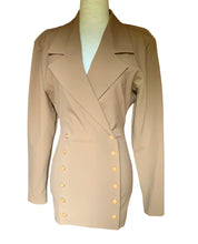 Load image into Gallery viewer, NULLE PART AILLEURS BAUDURET ICONIC TAN ELASTIC 1980s JACKET SKIRT SET
