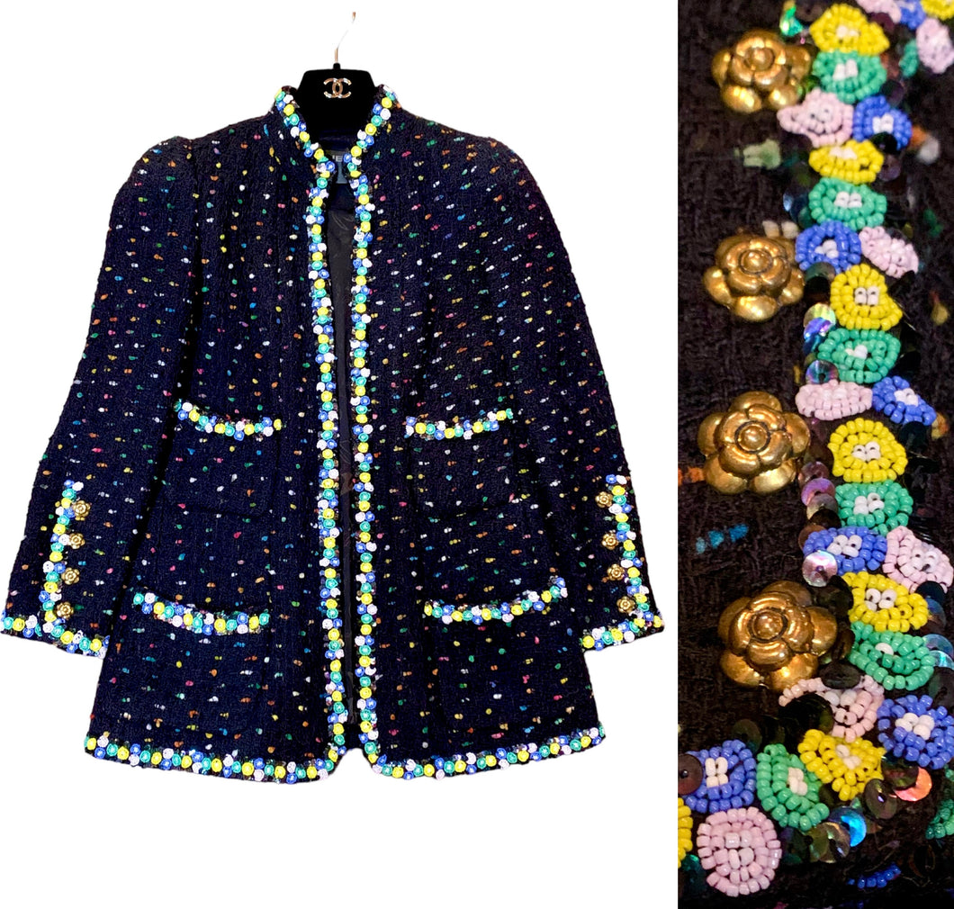 CHANEL 2010 PARIS SHANGHAI PRE FALL EMBROIDERED BEADED TWEED JACKET