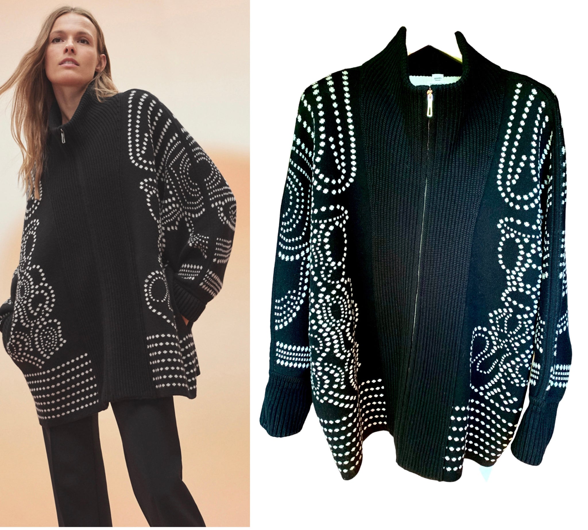 HERMÈS CASHMERE 2023 COAT JACKET BRIDES DE GALA – The Paris