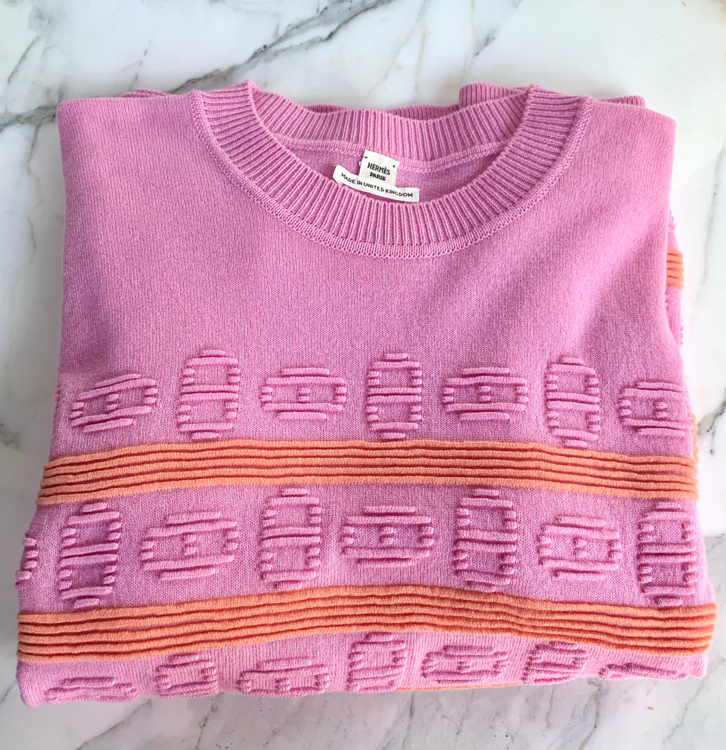 HERMÈS CHAÎNE D’ANCRE PINK 2023 CASHMERE SWEATER NEW WITH TAGS