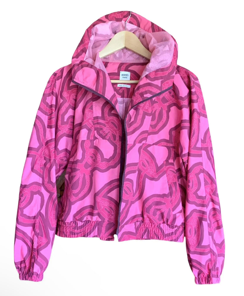 HERMÈS FANTASIE D'ETRIERS PINK WINDBREAKER JACKET NEW 2023