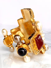 Load image into Gallery viewer, CHANEL RARE ICONIC 1990 RUNWAY BYZANTINE GRIPOIX CUFF BRACELET
