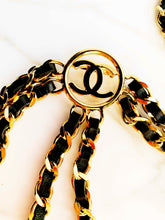 Load image into Gallery viewer, CHANEL ICONIC CHATELAINE LOGO LEATHER CHAIN BROOCH BELT NECKLACE
