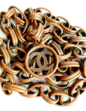 Load image into Gallery viewer, CHANEL RARE BRONZE LINK CC LOGO CHAIN LAYERED BELT NECKLACE 1991
