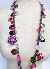 Load image into Gallery viewer, CHANEL FLOWER POWER PINK CC SEQUIN CHARM NECKLACE BELT 2004
