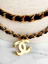 Load image into Gallery viewer, CHANEL TRIPLE DRAPED ICONIC RUNWAY JUMBO LOGO LEATHER CHAIN BELT NECKLACE
