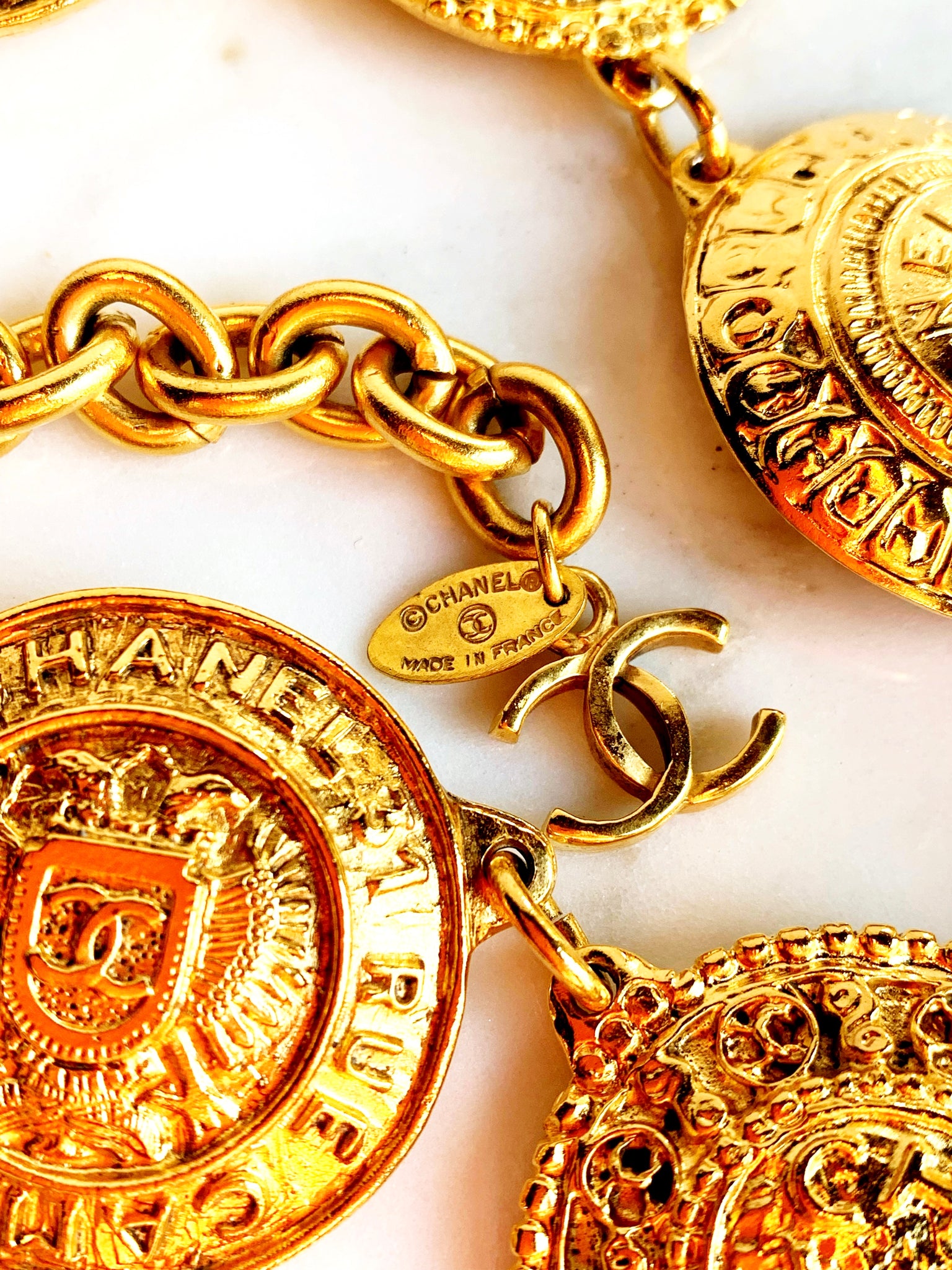 Vintage Chanel Massive Medallion Huge Coin Chain Choker Necklace - Nina  Furfur Vintage Boutique