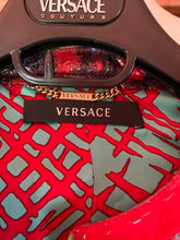 Load image into Gallery viewer, VERSACE PATENT JACKET SIZE 38 PRISTINE SPECTACULAR RED BLUE TURQUOISE
