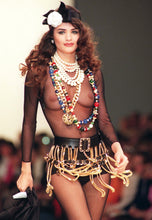 Load image into Gallery viewer, CHANEL ICONIC 1991 CHAIN FRINGE LEATHER SKIRT BELT FASHION HISTORY
