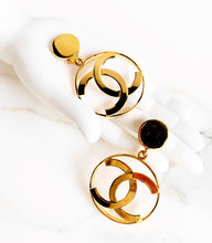 Load image into Gallery viewer, CHANEL ICONIC MASSIVE 1980s CC CELEBRITY HOOP EARRINGS
